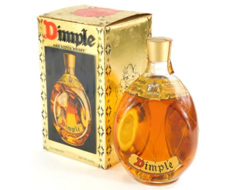 A bottle of Haig Dimple Scotch Whisky, 26 2/3 fluid oz, 70% proof. 