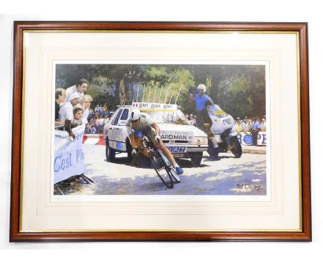 Pat Cleary. Tour DE France, 1994, the Prologue, Chris Boardman, artist signed limited edition print number 509 of 750, 35cm x
