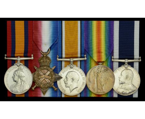 Five: Stoker Petty Officer A. A. Wills, Royal Navy, late Royal Marine Light Infantry   Queen’s South Africa 1899-1902, no cla
