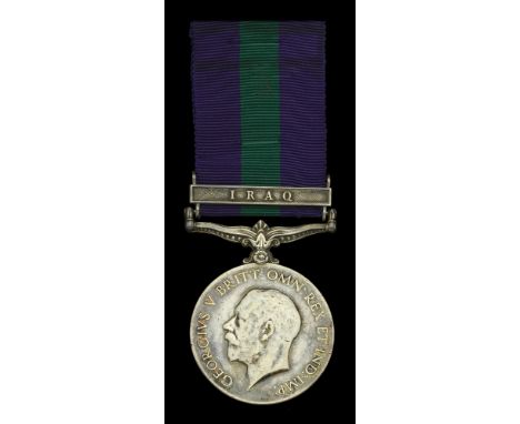 General Service 1918-62, 1 clasp, Iraq (5328753 A. Sjt. F. V. Bartlett. R. Berks. R.) the obverse polished and worn, therefor