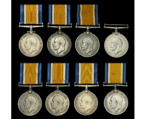 British War Medal 1914-20 (8) (3320603 Pte. M. Deslaurier. E.O.R.; 138286 Pte. P. Garbutt. Can. Pnr. Bn.; 3322725 Pte. J. W. 