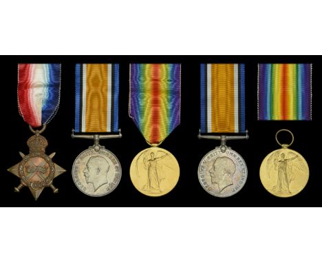 Three: Engine Room Artificer Third Class E. M. Robinson, Royal Navy 1914-15 Star (M.14173, E. M. Robinson, Act. E.R.A.4., R.N