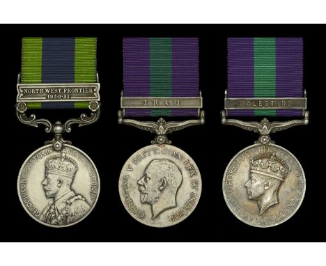 India General Service 1908-35, 1 clasp, North West Frontier 1930-31 (779080 Gnr. J. R. Bennison. R.A.); General Service 1918-
