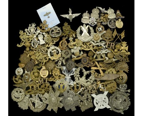 Miscellaneous Militaria. A selection of military badges including, 4th Hussars, Royal Scots, Royal Highlanders, Camerons, Gor