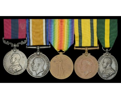 A scarce Great War ‘Battle of Jerusalem 1917’ D.C.M. group of five awarded to Company Sergeant-Major W. C. Windows, 5th Batta