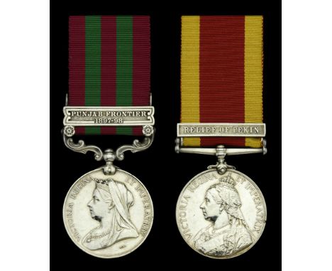 Pair: Sepoy Amian Singh, 1st Sikh Infantry  India General Service 1895-1902, 1 clasp, Punjab Frontier 1897-98 (154 Sepoy Amia