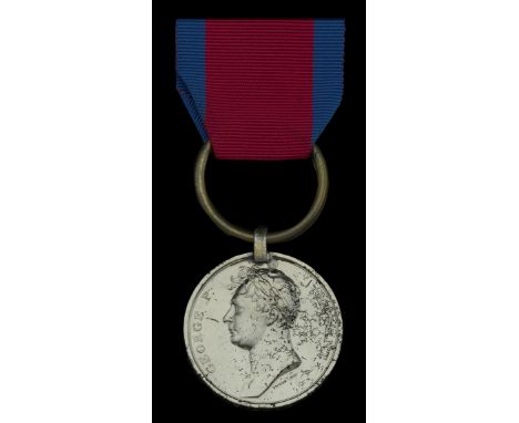 Waterloo 1815 (Thomas Sykes, 2nd Batt. 30th Reg. Foot.) fitted with replacement steel clip and ring suspension, traces of lac
