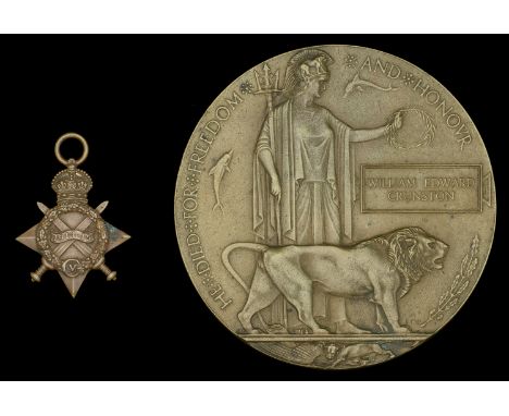 The 1914-15 Star awarded to Private W. E. Crunston, King’s Royal Rifle Corps, who died of wounds on the Western Front on 9 Ma