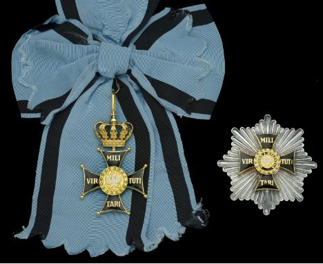 Poland, Republic, Order of Virtuti Militari, Grand Cross set of insignia, comprising sash badge, 98mm including crown suspens