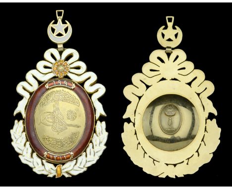 A post-Revolution Ottoman Order of Hanedani Ali Osman Collar Badge, privately manufactured and presented by H.M. King Farouk 