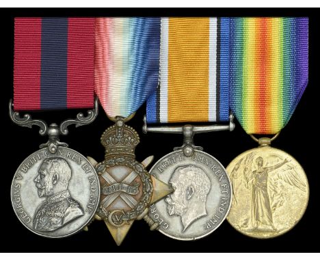 A Great War ‘Western Front’ D.C.M. group of four awarded to Private E. Jones, Leinster Regiment  Distinguished Conduct Medal,