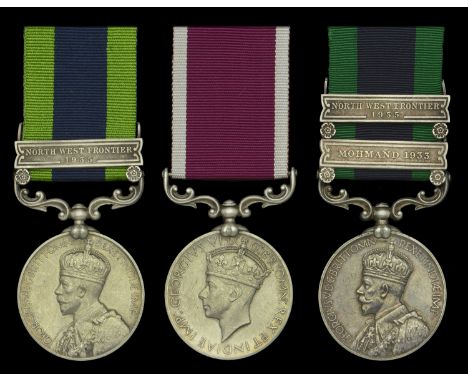 Pair: Lance-Naik Rodda Singh, 5-1 Punjab Regiment, Indian Army India General Service 1908-35, 1 clasp, North West Frontier 19