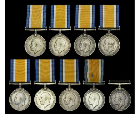 British War Medal 1914-20 (9) (322864 Bmbr. J. R. Battersby. C.F.A.; 349713 Gnr. J. E. Hare. C.F.A.; 302681 Gnr. A. C. Lamb. 