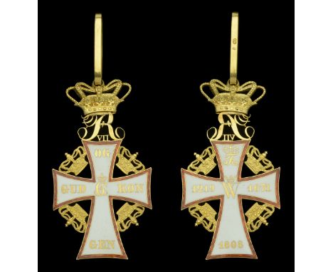 Denmark, Kingdom, Order of the Dannebrog, Frederick VII issue (1848-63), Commander’s neck Badge, 74mm including crown suspens