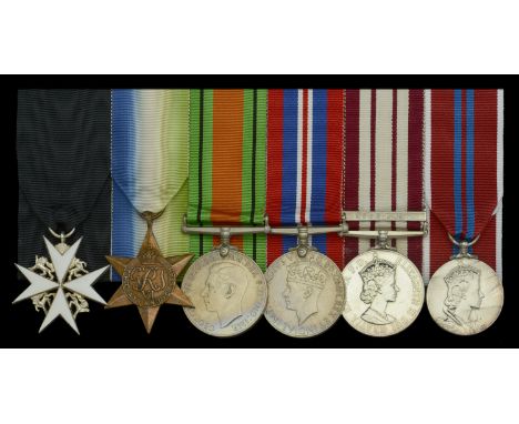 A post-War Order of St John group of six awarded to Surgeon Captain T. F. Davies, Royal Navy  The Order of St. John of Jerusa