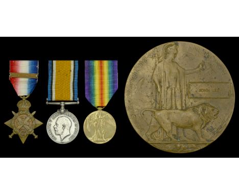 Three: Private J. Lee, York and Lancaster Regiment, who was killed in action on the Western Front on 17 June 1916  1914 Star,