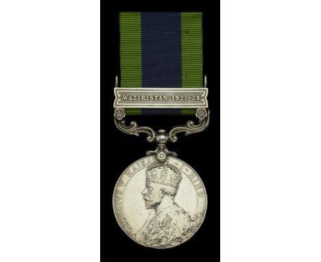 India General Service 1908-35, 1 clasp, Waziristan 1921-24 (5329178 Pte. G. Bumpass. R. Berks. R.) minor edge bruising, very 