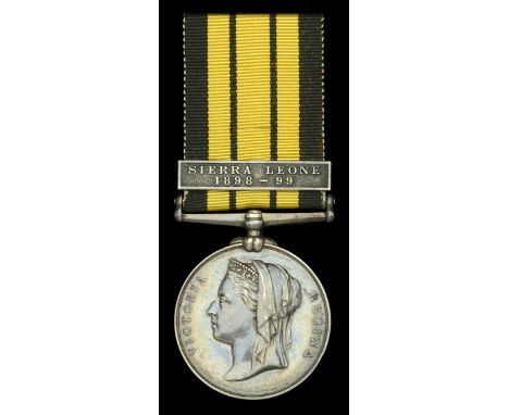 East and West Africa 1887-1900, 1 clasp, Sierra Leone 1898-99 (Lt. C. E. Birch. R. Berks. R.) minor edge bruise, very fine an