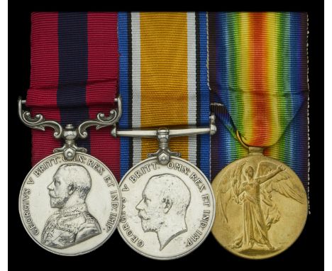 A Great War October 1918 ‘Famars operations’ D.C.M. group of three awarded to Private J. D. Wylie, 6/7th Battalion, Gordon Hi