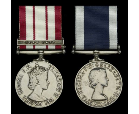 Pair: Petty Officer A. G. R. Coles, Royal Navy  Naval General Service 1915-62, 1 clasp, Near East (D/J.932411A. G. R. Coles. 
