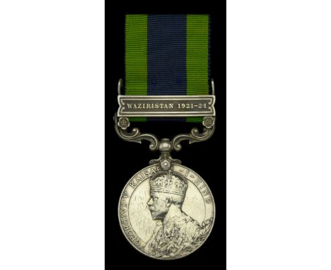 India General Service 1908-35, 1 clasp, Waziristan 1921-24 (7816965 Pte. W. L. Giles. R. Berks. R.) edge bruise, heavy contac
