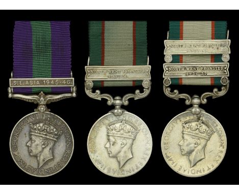 General Service 1918-62, 1 clasp, S.E. Asia 1945-46 (7336 Hav. Kali Ram, 4 Bn., Dogra R.); India General Service 1936-39 (2),