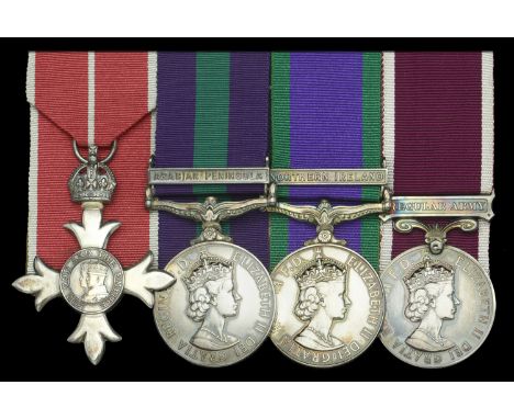 A post-War M.B.E. group of four awarded to Lieutenant-Colonel (Quartermaster) A. M. Lambert, Royal Corps of Transport, late R