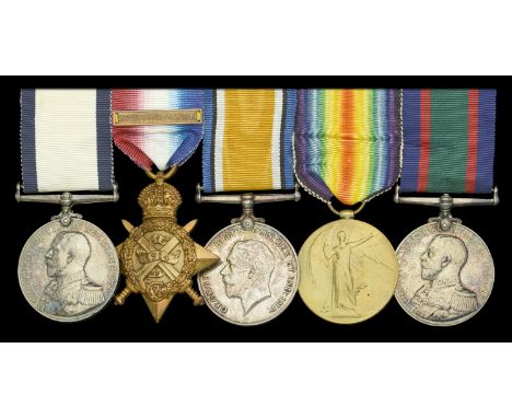 An outstanding and rare Great War ‘Gallipoli’ C.G.M. group of five awarded to Acting Leading Seaman W. J. Pierce, Howe Battal