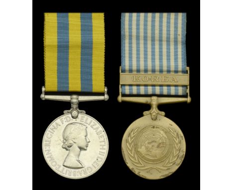 Pair: Gunner R. W. F. Mangan, New Zealand Artillery  Korea 1950-53, 1st issue (207810 Gnr. R. W. F. Mangan); U.N. Korea 1950-