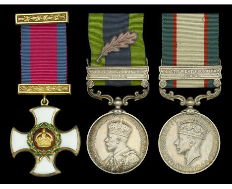 A rare inter-War North-West Frontier ‘V.C. Action’ D.S.O. group of three awarded to Lieutenant G. J. Hamilton, 5th Battalion,