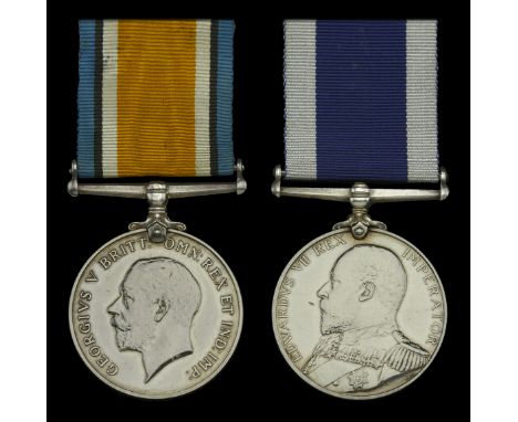 Pair: Chief Engine Room Artificer B. H. L. Thompson, Royal Navy, who was killed in action on 5 September 1914, when H.M.S. Pa