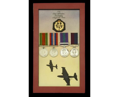 Four: Chief Technician E. L. Langley, Royal Air Force  Defence and War Medals 1939-45; General Service 1918-62, 1 clasp, Arab