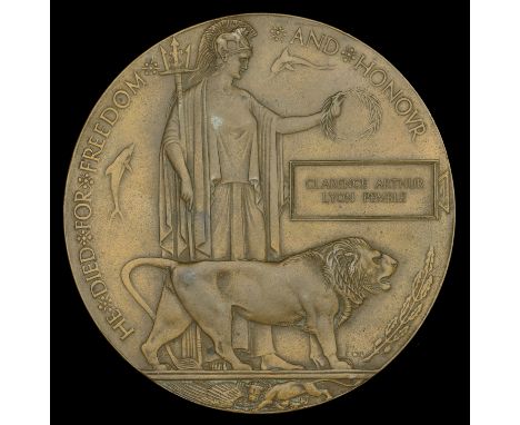 Memorial Plaque (Clarence Arthur Lyon Pemble) with Buckingham Palace enclosure, in card envelope, nearly extremely fine £80-£