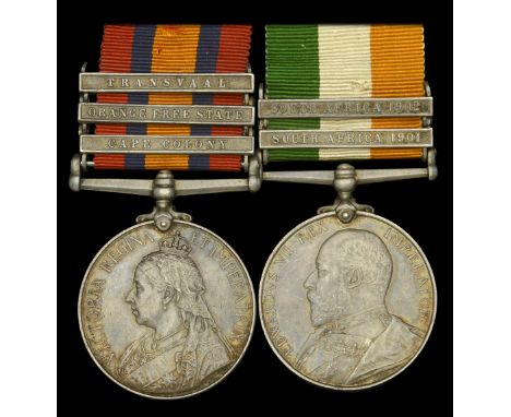 Pair: Private A. Harper, Royal Berkshire Regiment  Queen’s South Africa 1899-1902, 3 clasps, Cape Colony, Orange Free State, 