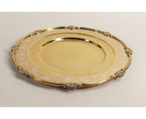 De Lamerie Fine silver plate and part gilt layplate /tray , specially made high end quality item, new and Made in England, d.