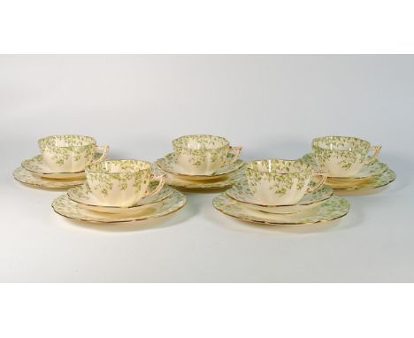 Wileman &amp; co part tea set , Fairy shape, 4342 to include 5 cups &amp; saucers and side plates (15 pieces) 