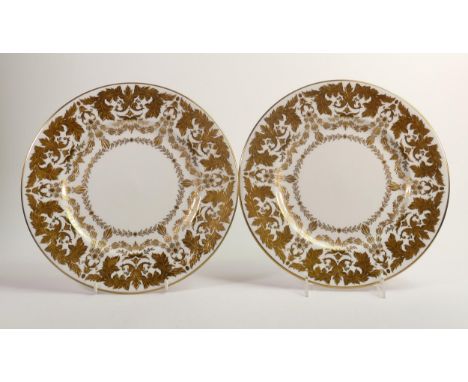 De Lamerie Fine Bone China, heavily gilded Acanthus patterned  Dinner Plates , specially made high end quality item, Made in 