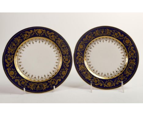 De Lamerie Fine Bone China, heavily gilded Versailles Countess Armorial patterned Dessert Plates , specially made high end qu