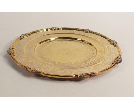 De Lamerie Fine silver plate and part gilt layplate /tray , specially made high end quality item, new and Made in England, d.