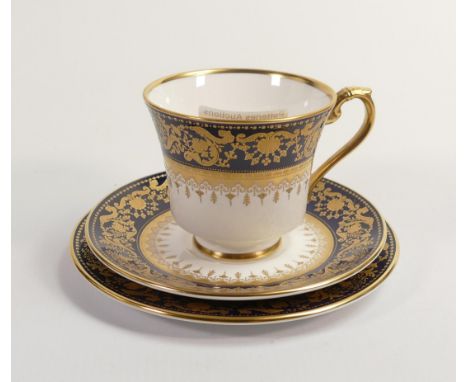 De Lamerie Fine Bone China, heavily gilded Trio, specially made high end quality item, Made in England 
