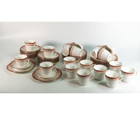 Wileman &amp; co &amp; Shelley part tea set, Victoria shape 3891 to include 20cups, 19 saucers, 17 side plates (56 pieces) 