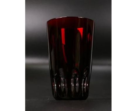 Boxed De Lamerie Fine Bone China Lead Crystal Undecorated Ruby Glass Shot Glasses x 6 
