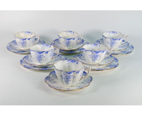 Wileman &amp; co part tea set, Fairy shape , 9131 to include 6 cups &amp; saucers, 5 side plates (17 pieces) 