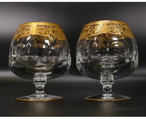 Two De Lamerie Fine Bone China heavily gilded Brandy Glasses  , specially made high end quality item, Made in England, height