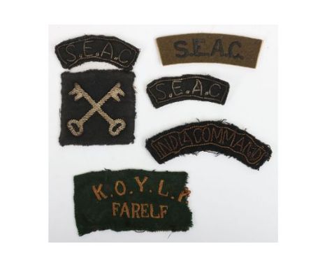 British Kings Own Yorkshire Light Infantry FARELF Shoulder Title, fine theatre made shoulder title with yellow lettering on g