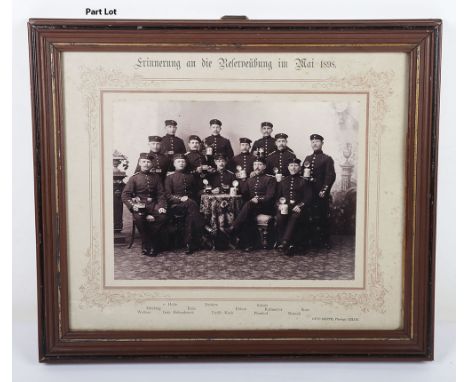 Grouping of Imperial German Military Photographs, including two framed pre-WW1 group images, large image of Imperial German a