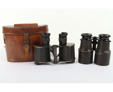 WW1 1916 Ross Binoculars, marked ‘Ross London, No.3 Mk. II’ in original Ross case with initials ‘H.S.’ to top. Left eye cup A