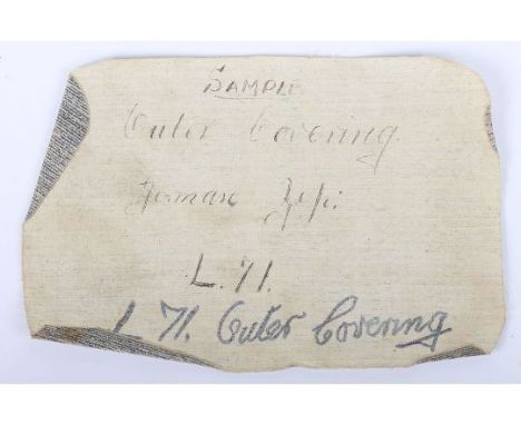 Piece of WW1 German Zeppelin Fabric of L.71, interesting piece of fabric cloth which has inked to the reverse ‘SAMPLE Outer C