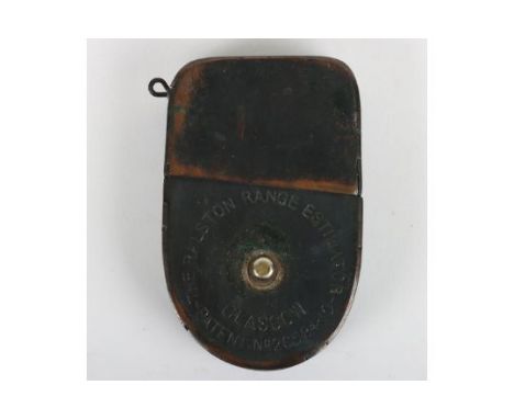 Scarce Great War The Ralston Range Estimator, fine pocket range estimator with pull out range tape and black printed image to
