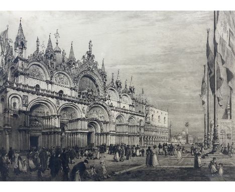 Axel Herman Haig (Swedish 1835-1921): 'Exterior of St Mark's - Venice', large etching signed in pencil, first and only state,